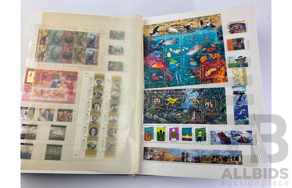 Full Album of Australian Mint Stamps, Blocks and Sheets, Examples From 1994 to 2002