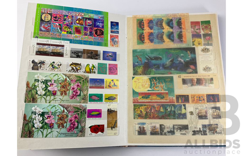 Full Album of Australian Mint Stamps, Blocks and Sheets, Examples From 1994 to 2002