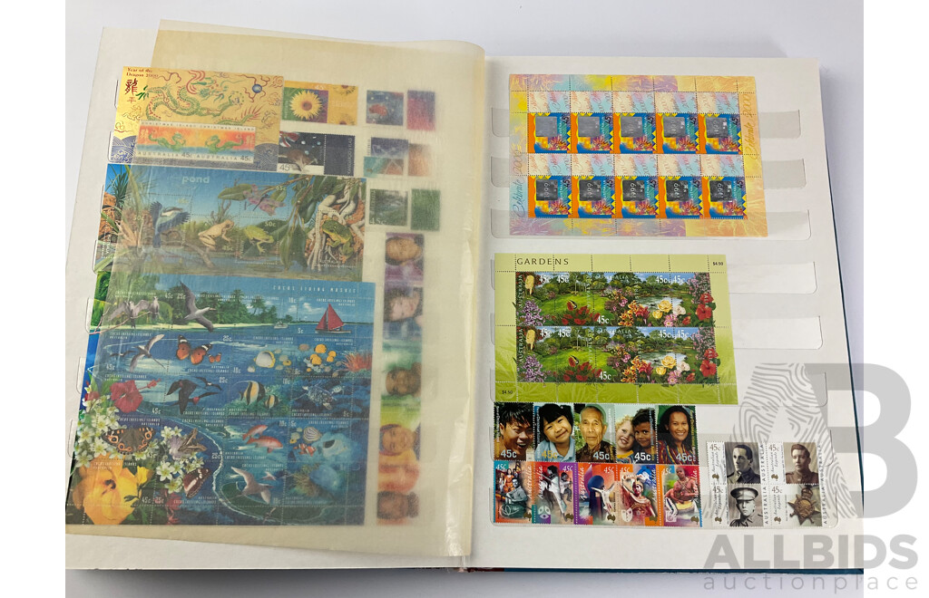 Full Album of Australian Mint Stamps, Blocks and Sheets, Examples From 1994 to 2002