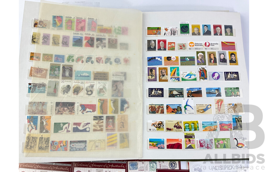 Collection of Australian Stamps and Strips, Examples From Late 1960's to Early 1990's - Mostly Mint