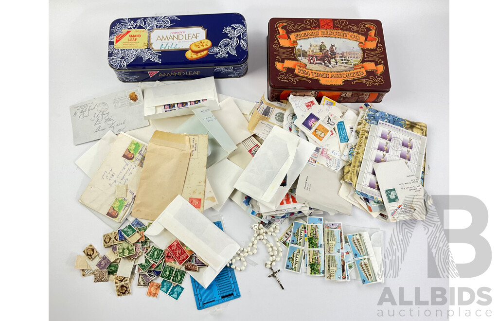 Collection of International Stamps Including Mint Fiji, USA, New Zealand, Hong Kong, Singapore, Denmark and More