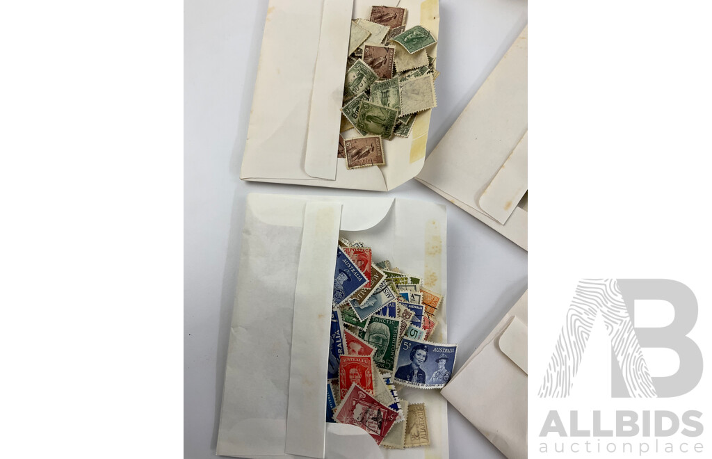 Collection of Australian Cancelled Predecimal Stamps, Including Early Federation NSW, 1930's Kangaroos and Koalas, KGVI, QE2, Christmas 1958, 1962, 1963, 1964 and More