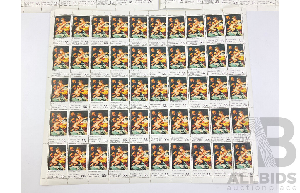 Australian 1978 Christmas Series Stamp Sheets