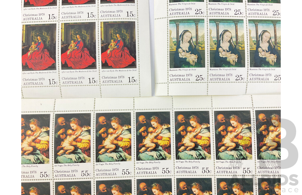 Australian 1978 Christmas Series Stamp Sheets