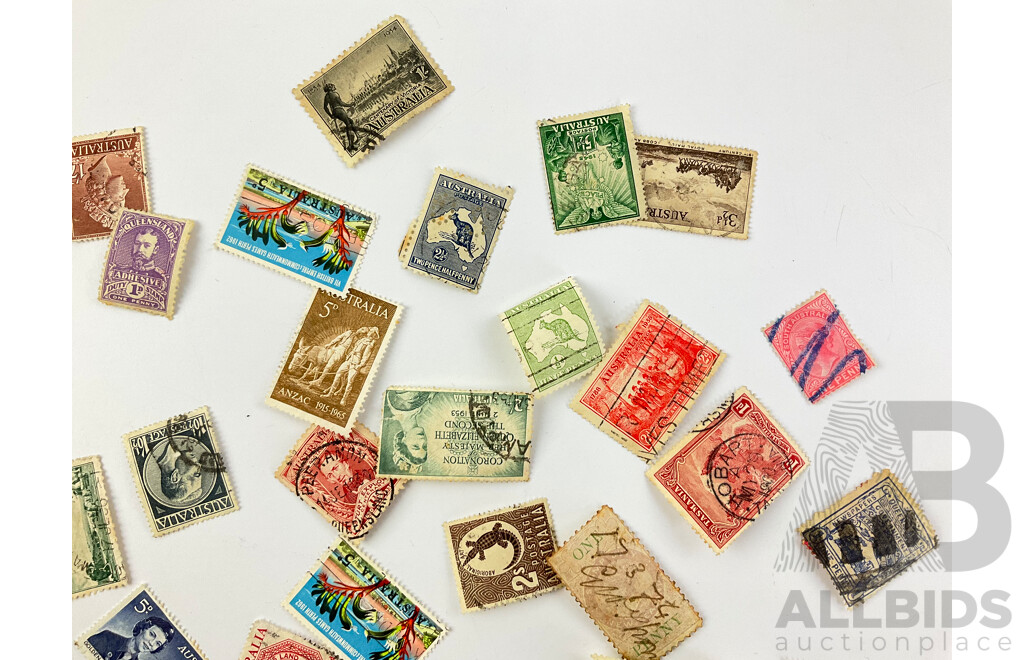 Collection of Australian Stamps Including Pre Federation and Predecimal, WA, SA, QLD, NSW, TAS