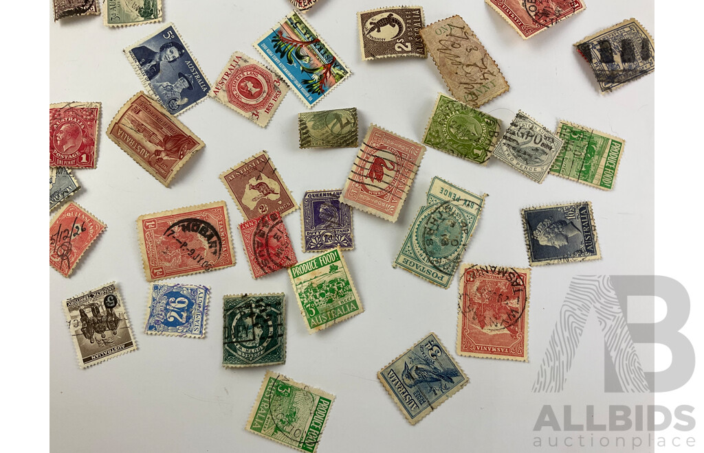 Collection of Australian Stamps Including Pre Federation and Predecimal, WA, SA, QLD, NSW, TAS