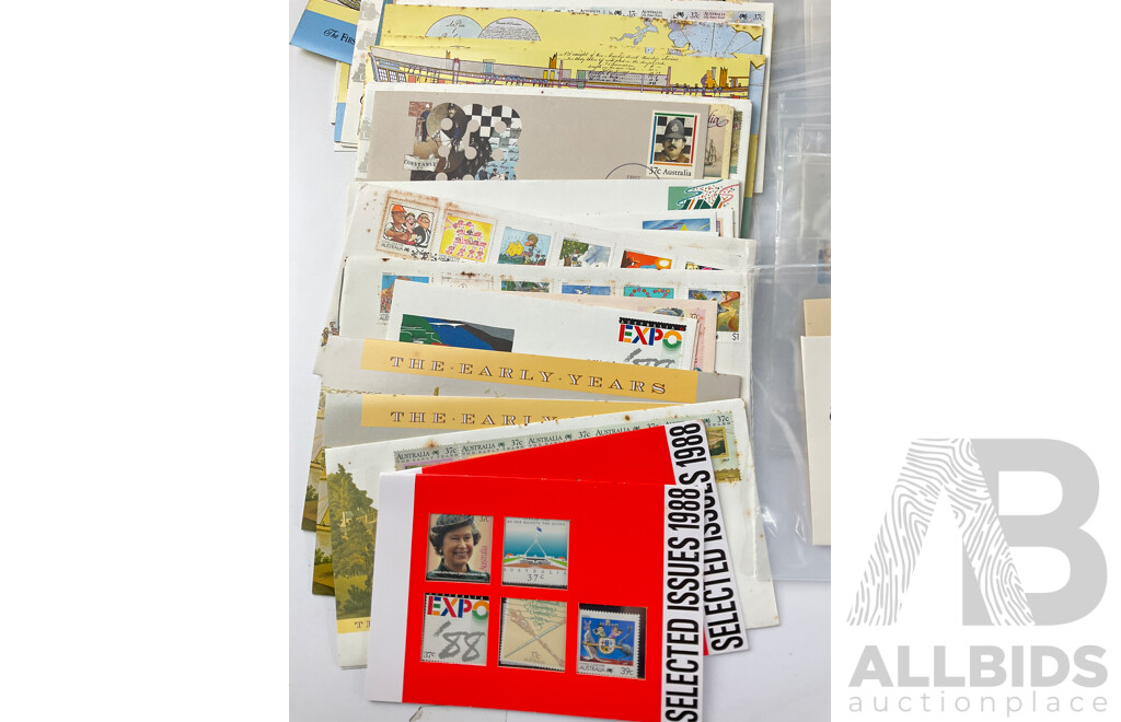 Collection of Australian 1980's Stamp Packs, First Day Covers Including Bicentennial, Selected Issues and Aerogrammes