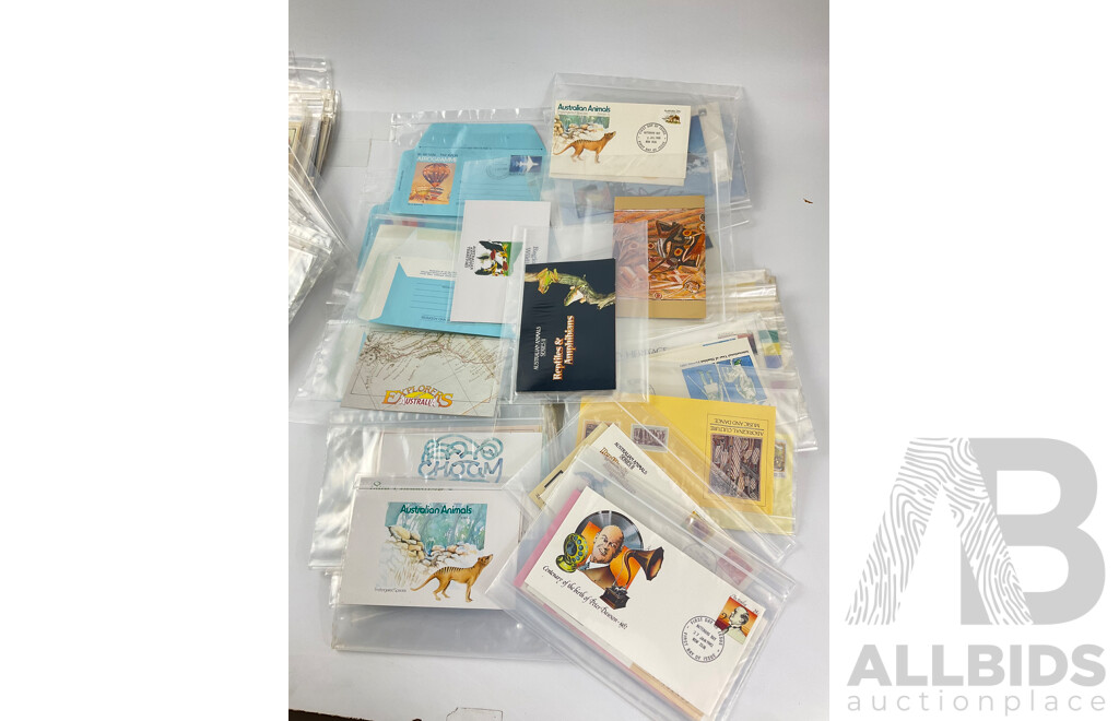 Collection of Australian 1980's Stamp Packs, First Day Covers Including Bicentennial, Selected Issues and Aerogrammes