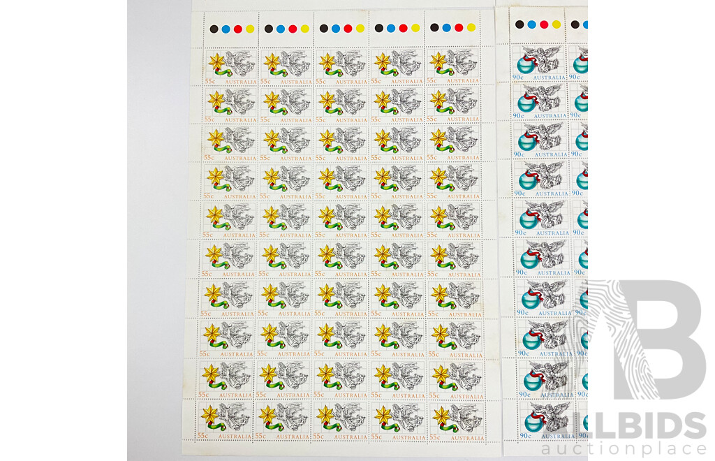 Australian 1985 Stamp Sheets, Christmas Series - Face Value $102