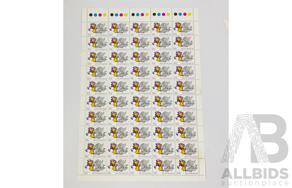 Australian 1985 Stamp Sheets, Christmas Series - Face Value $102