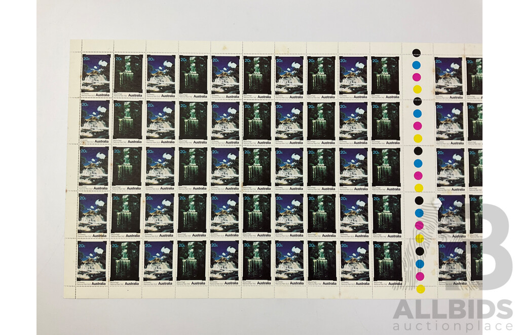 Australian 1979 Stamp Sheets, National Parks Series - Face Value $60