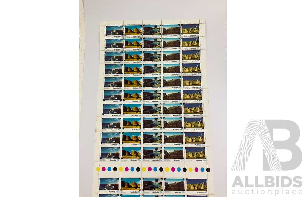 Australian 1979 Stamp Sheets, National Parks Series - Face Value $60