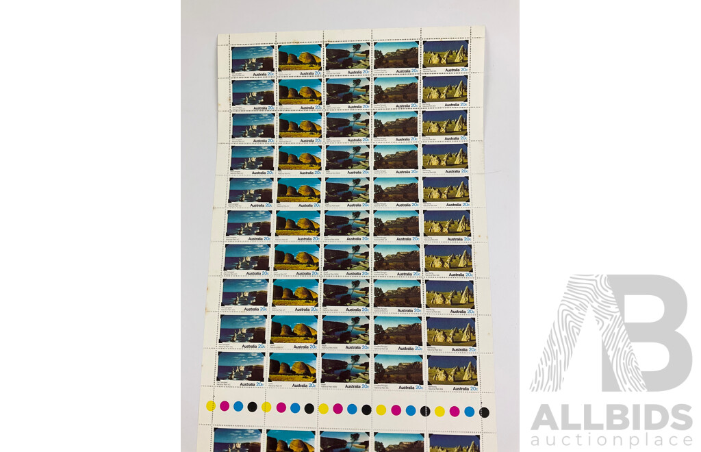 Australian 1979 Stamp Sheets, National Parks Series - Face Value $60