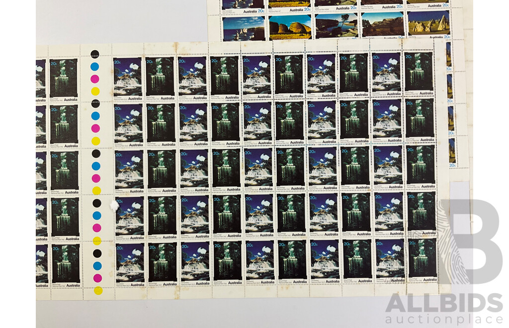 Australian 1979 Stamp Sheets, National Parks Series - Face Value $60