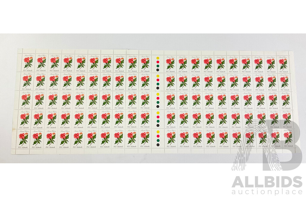 Australian 1982 Stamp Sheets, Roses in Australia Set - Face Value $207