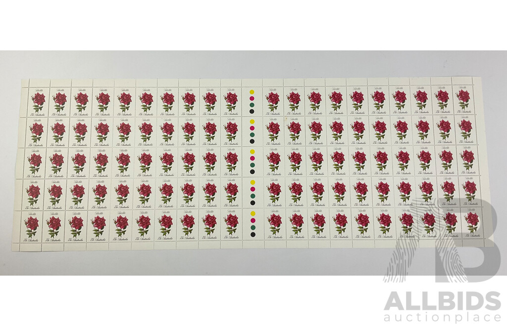 Australian 1982 Stamp Sheets, Roses in Australia Set - Face Value $207