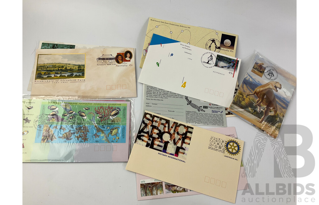 Australian Mint Stamps, Blocks and Gutters, First Day Covers, Stamp Packs and Booklets Including 1976 Olympics, 1994 Life Saving, Women of Federal Parliament, Australian Native Wildlife and More