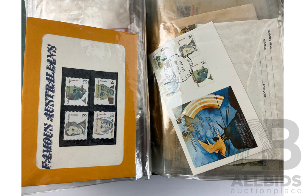 Folder of Australian 1970's Stamp Packs and First Day Covers Including Christmas 1977 and 78, 1977 Royal Visit and More