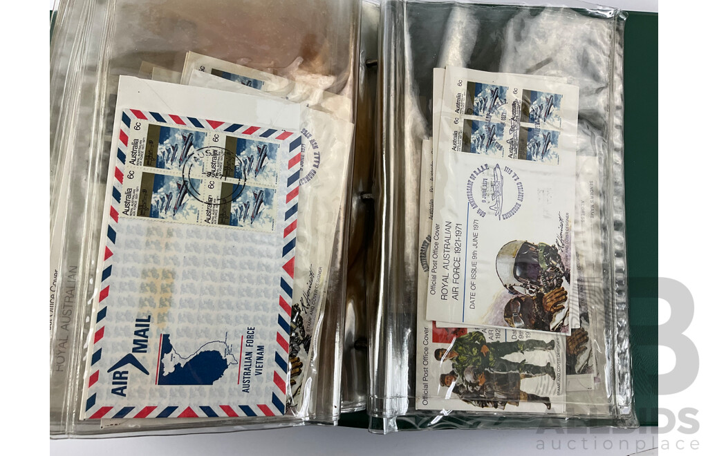 Folder of Australian 1970's Stamp Packs and First Day Covers Including Christmas 1977 and 78, 1977 Royal Visit and More