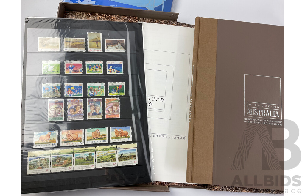 Australian Stamp Albums Including 1989 Introducing Australia, Taking Flight and Forty Royal Years