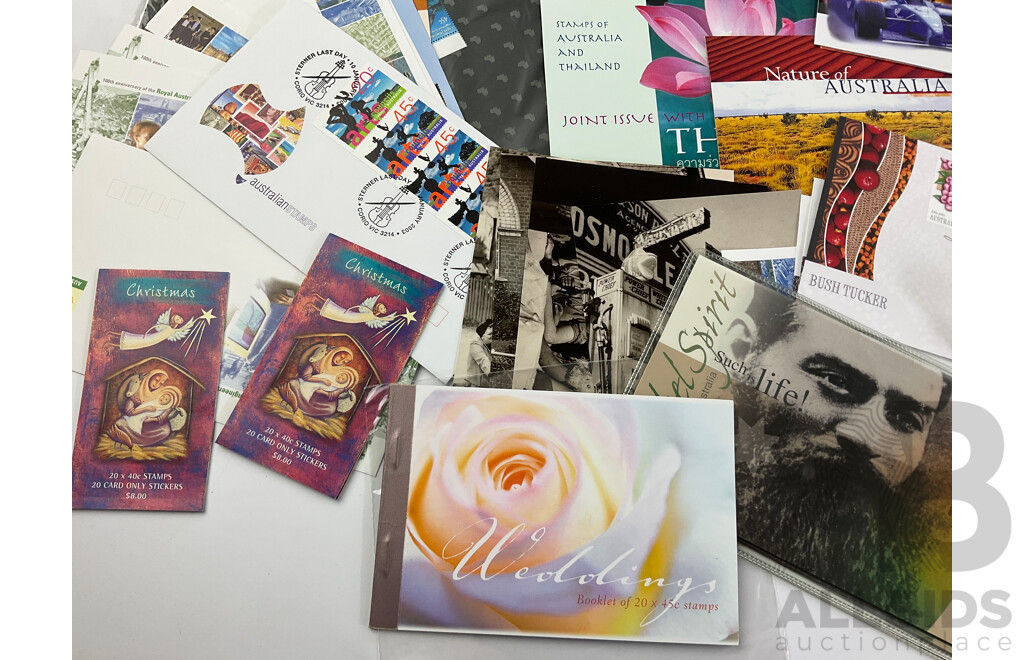 Collection of Australian Stamp Packs, Maximum Cards and First Day Covers Including Rebel Spirit, Elvis, QE2, Christmas, Lunar New Year and More