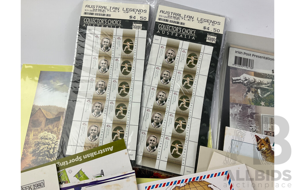 Collection of Australian Stamp Packs and First Day Covers, Examples From 1980 to 2000