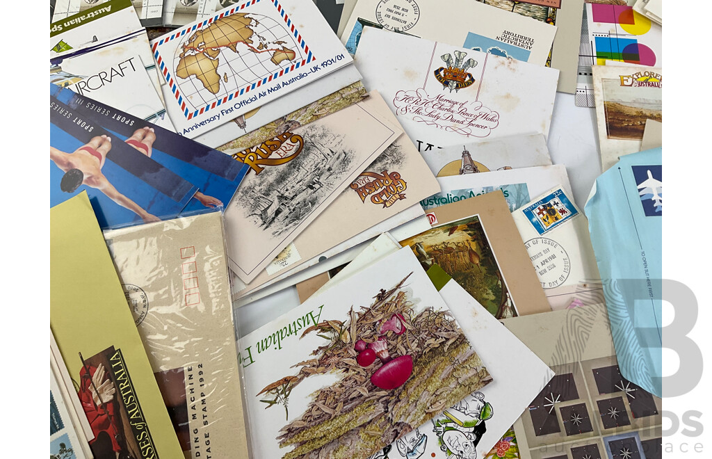 Collection of Australian Stamp Packs and First Day Covers, Examples From 1980 to 2000
