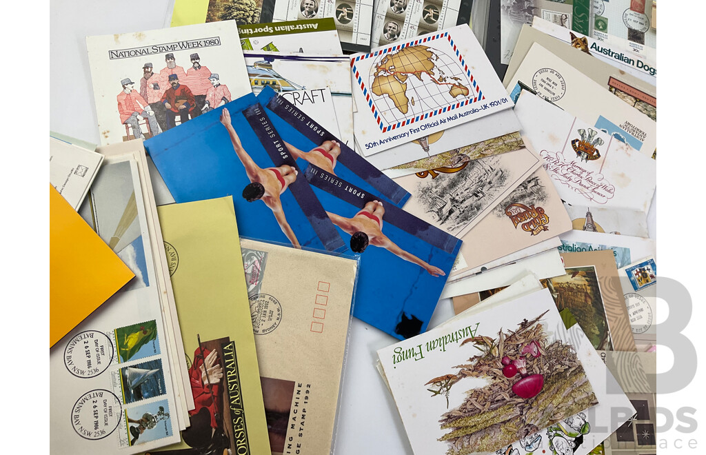 Collection of Australian Stamp Packs and First Day Covers, Examples From 1980 to 2000