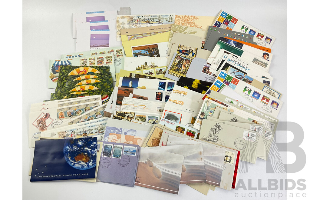 Collection of Australian Stamp Packs and First Day Covers, Examples From 1987 to 1992