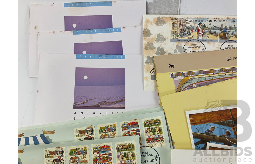Collection of Australian Stamp Packs and First Day Covers, Examples From 1987 to 1992