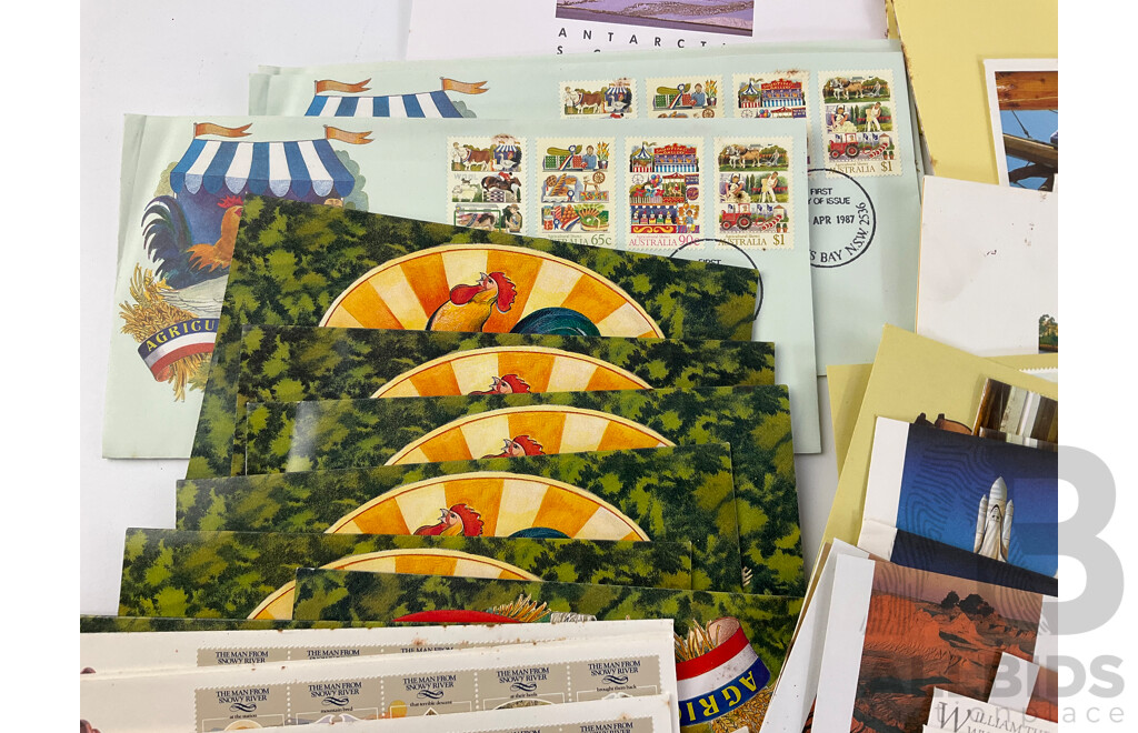 Collection of Australian Stamp Packs and First Day Covers, Examples From 1987 to 1992