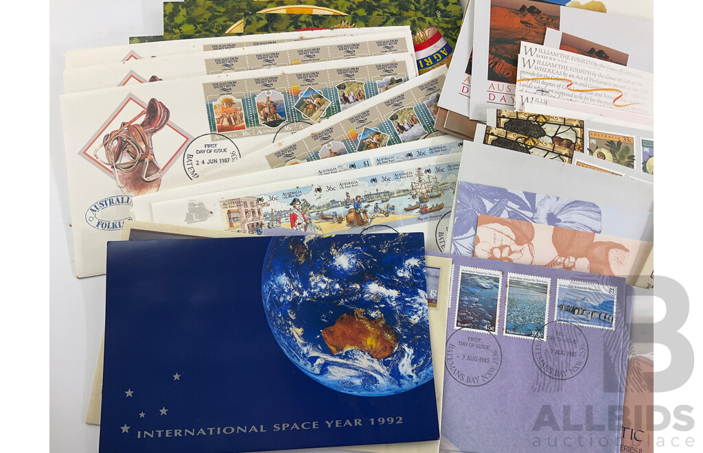 Collection of Australian Stamp Packs and First Day Covers, Examples From 1987 to 1992