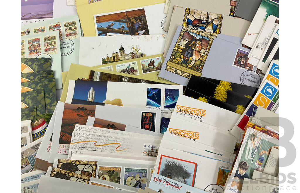 Collection of Australian Stamp Packs and First Day Covers, Examples From 1987 to 1992