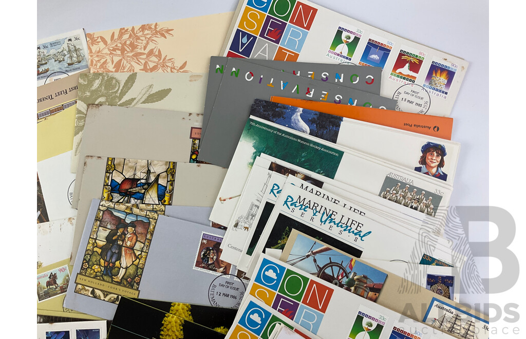 Collection of Australian Stamp Packs and First Day Covers, Examples From 1987 to 1992