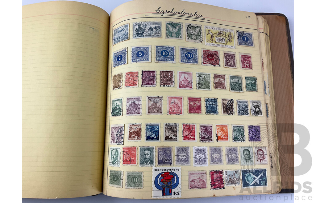 International Antique/Vintage Stamp Album Including Australian and New Zealand Predecimal, USA, Great Britain, China, Russia, Brazil and More