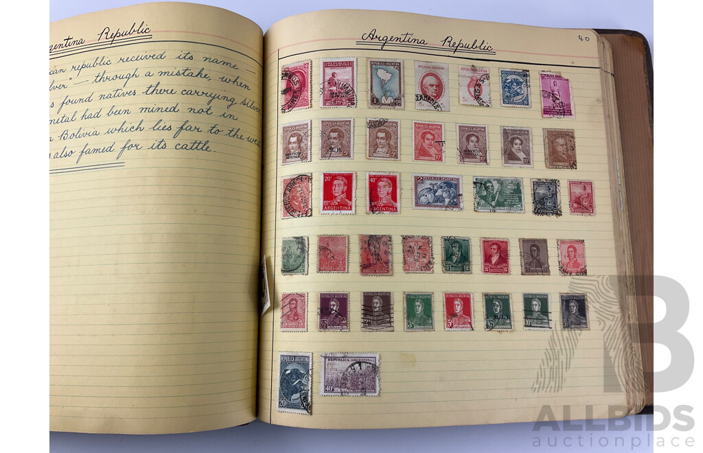 International Antique/Vintage Stamp Album Including Australian and New Zealand Predecimal, USA, Great Britain, China, Russia, Brazil and More