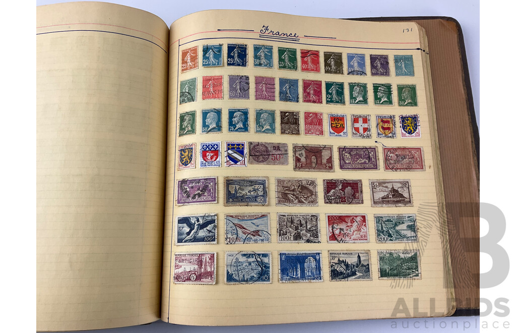 International Antique/Vintage Stamp Album Including Australian and New Zealand Predecimal, USA, Great Britain, China, Russia, Brazil and More