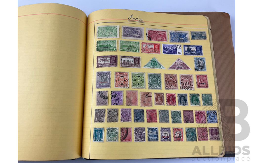 International Antique/Vintage Stamp Album Including Australian and New Zealand Predecimal, USA, Great Britain, China, Russia, Brazil and More