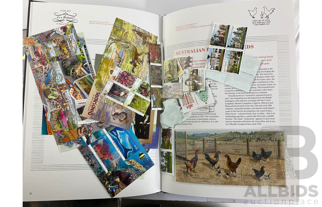 Australian 2012 and 2013 Annual Stamp Albums - Face Value $210