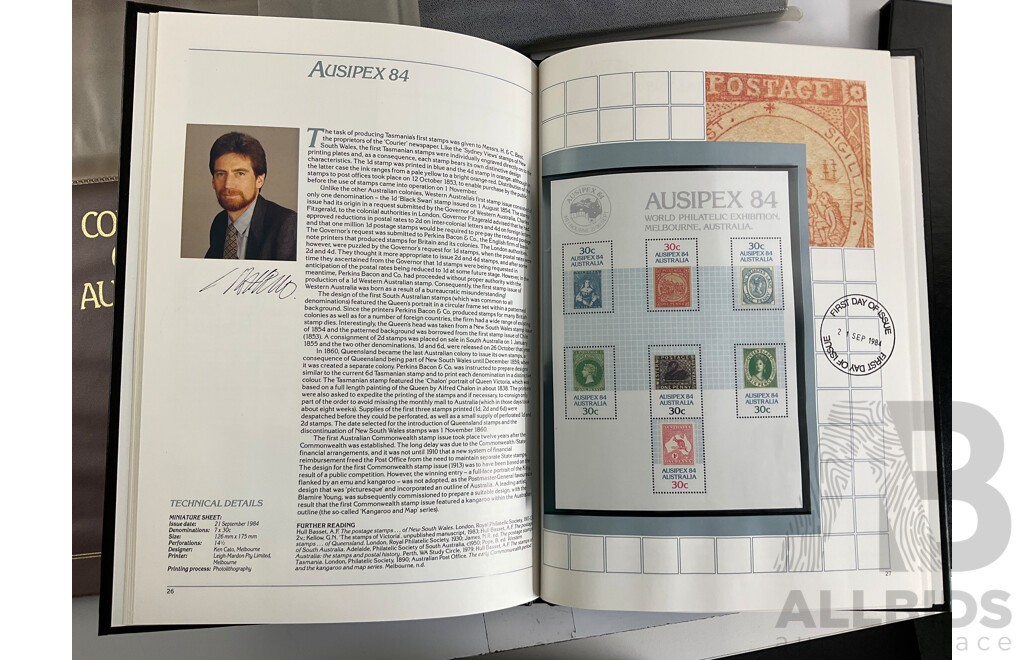Four Australian Annual Stamp Collection Albums 1981, 1982, 1983, 1984, Face Value $77
