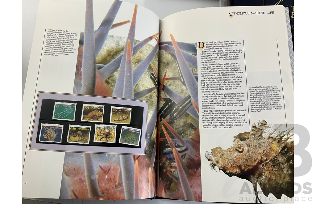 Three Australian Annual Stamp Collection Albums 1985, 1986, 1987, Face Value $78