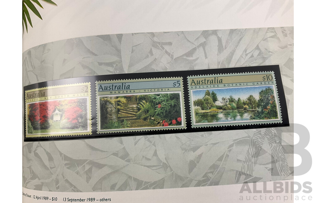 Two Australian Annual Stamp Collection Albums 1989 and 1990/91 Frama Booklet, Face Value $59