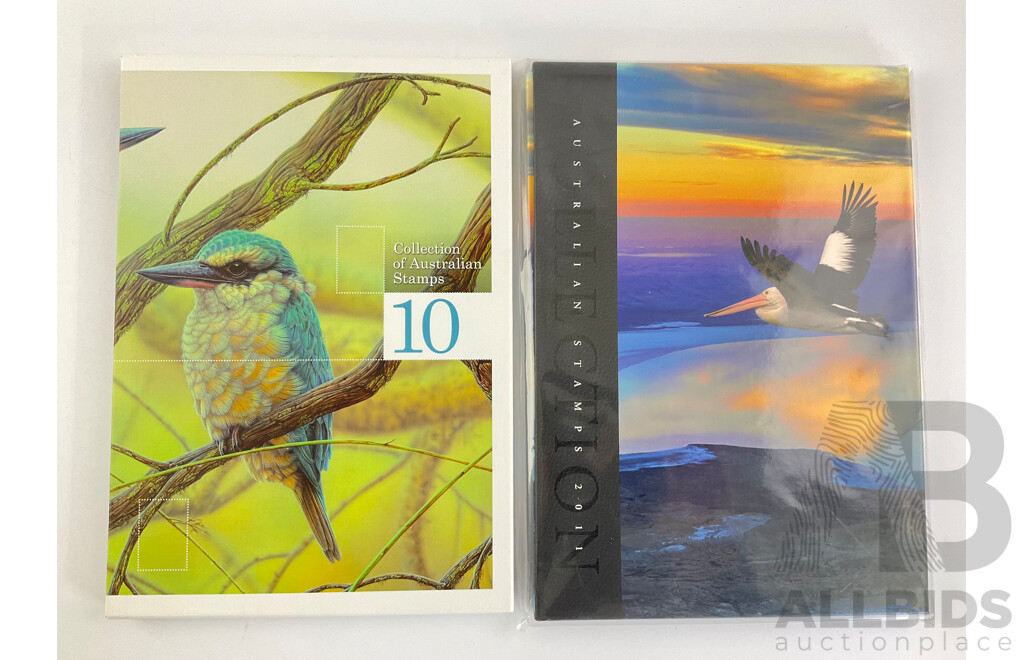 Two Australian Annual Stamp Collection Albums 2010 and 2011, Face Value $176