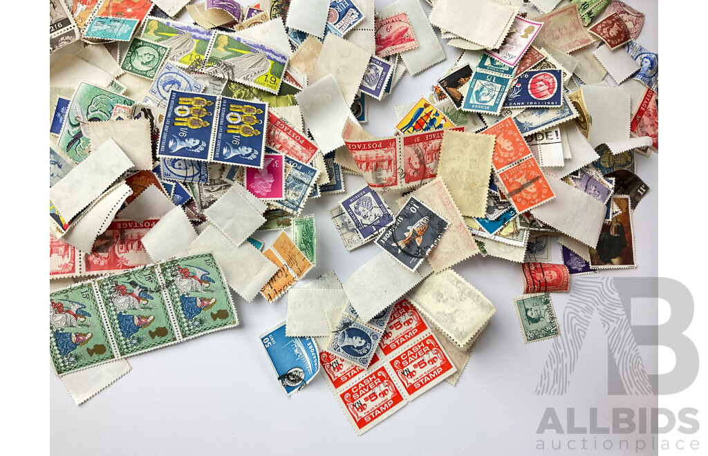 Collection of Cancelled International Stamps Including Australian Predecimal, Britain, Phillipines and More with Embassy Stamp Album