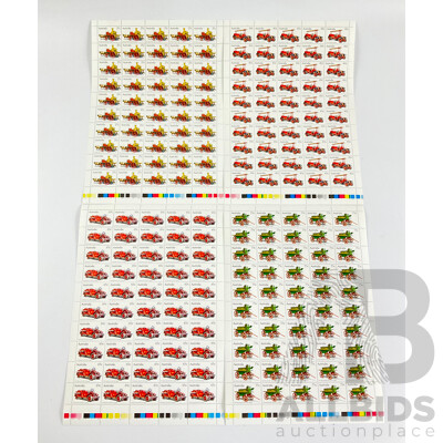 Australian 1983 Mint Stamp Sheet Set, Historic Fire Engines