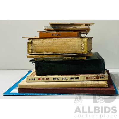 Collection of Vintage Books Including Children’s Treasury of Great Stories and Assorted Motor and Royal Memorabilia