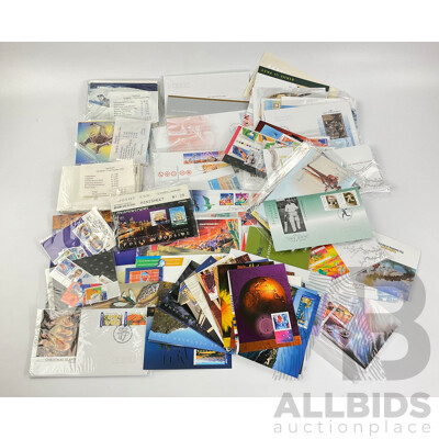 Collection of Australian 2001 First Day Issue Postcards, First Day Covers, Stamps and Stamp Packs