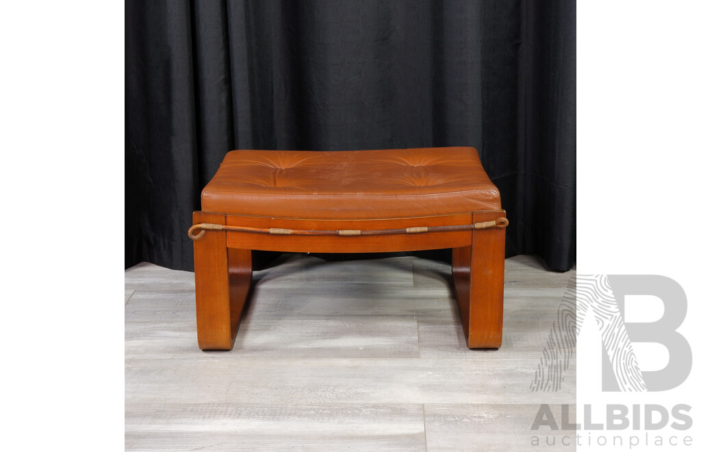 Danish Delux Leather Top Foot Stool