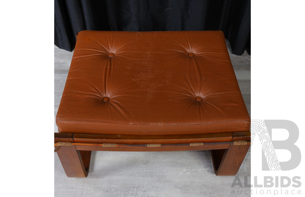 Danish Delux Leather Top Foot Stool