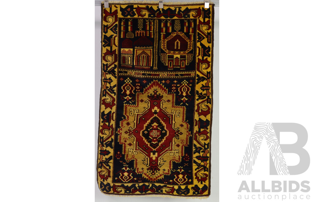 Hand Knotted Afghan Wool Rug with Traditional Design